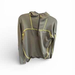 Eddie Bauer Olive and Yellow Half-Zip Pullover